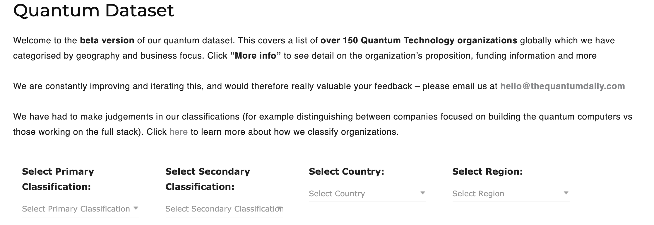 Quantum Dataset