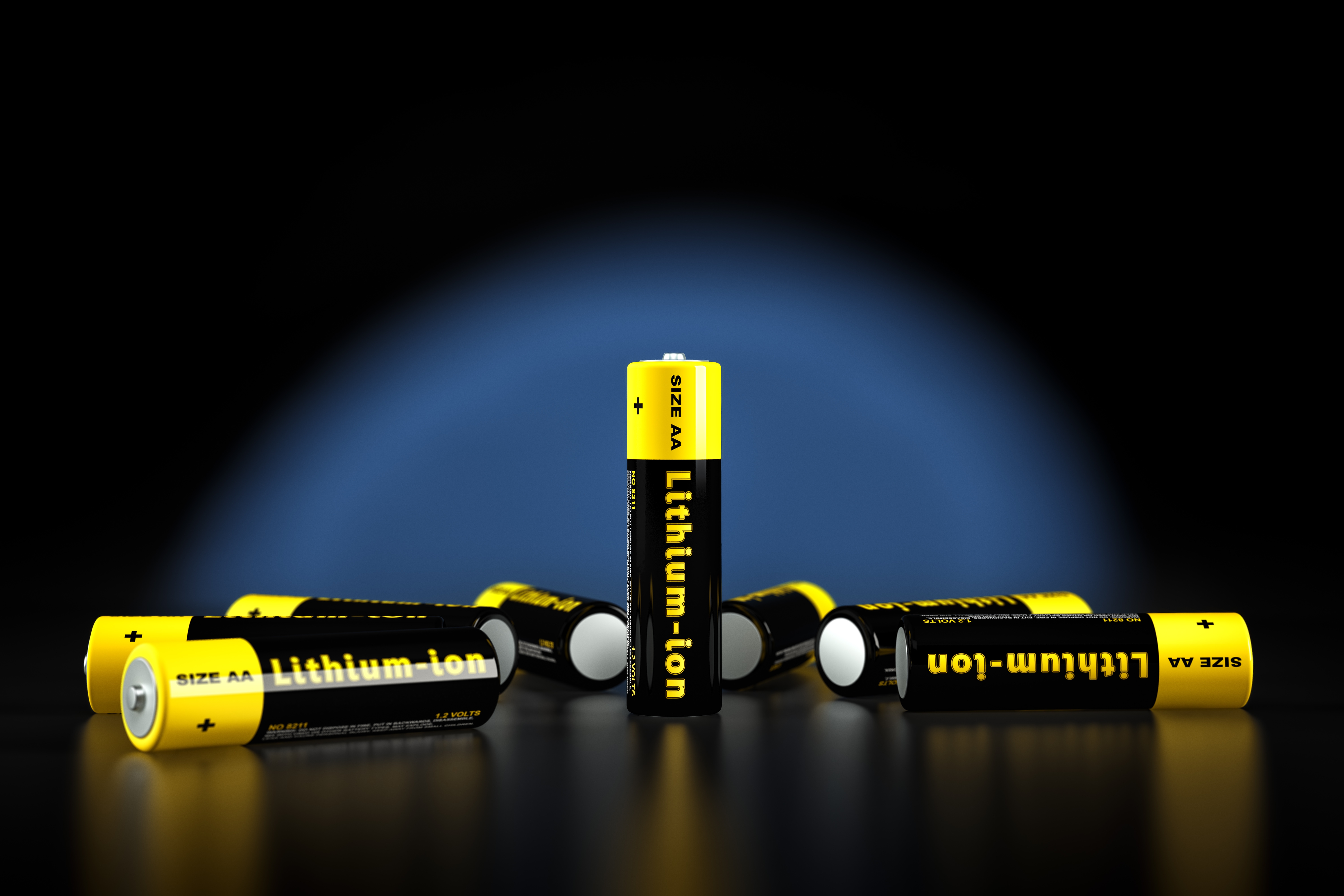 Generic AA batteries with the label 'Lithium Ion'