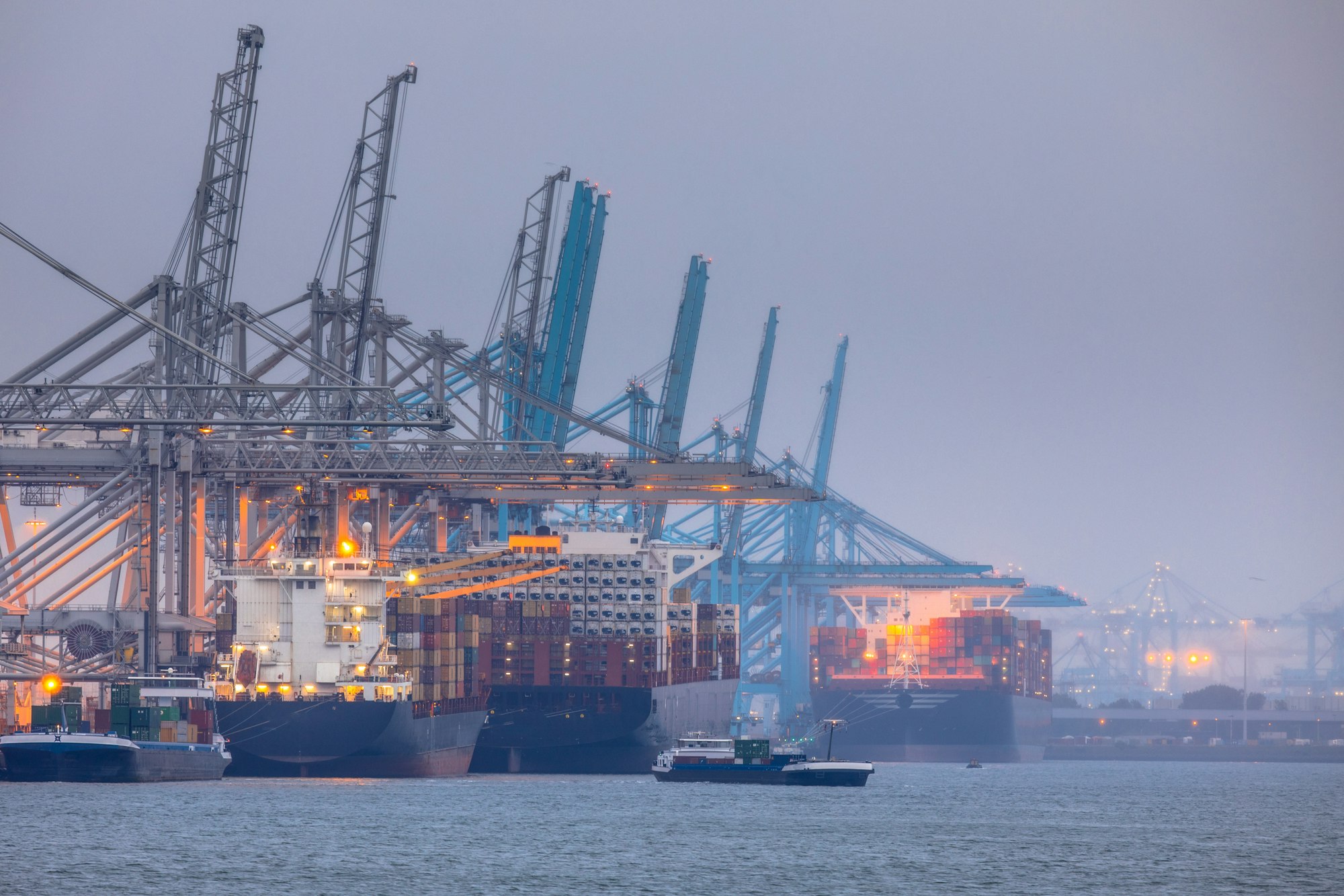 Rotterdam europoort commercial harbor landscape