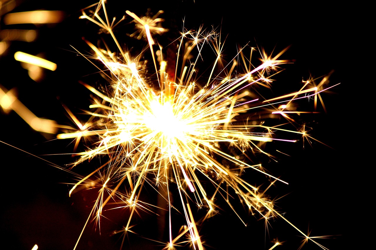 sparkler, sylvester, dark