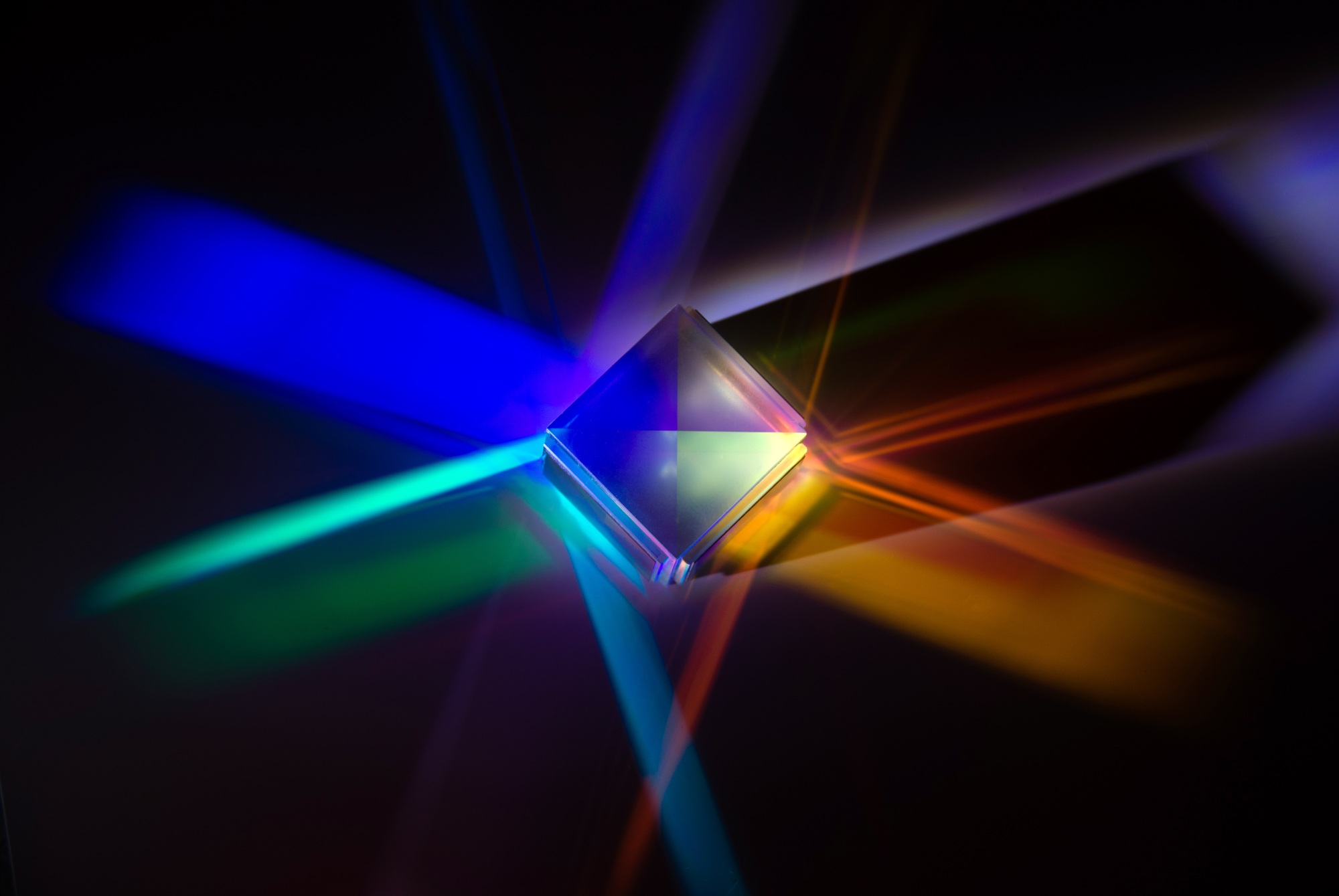 the light spectrum reflected from a crystal cube