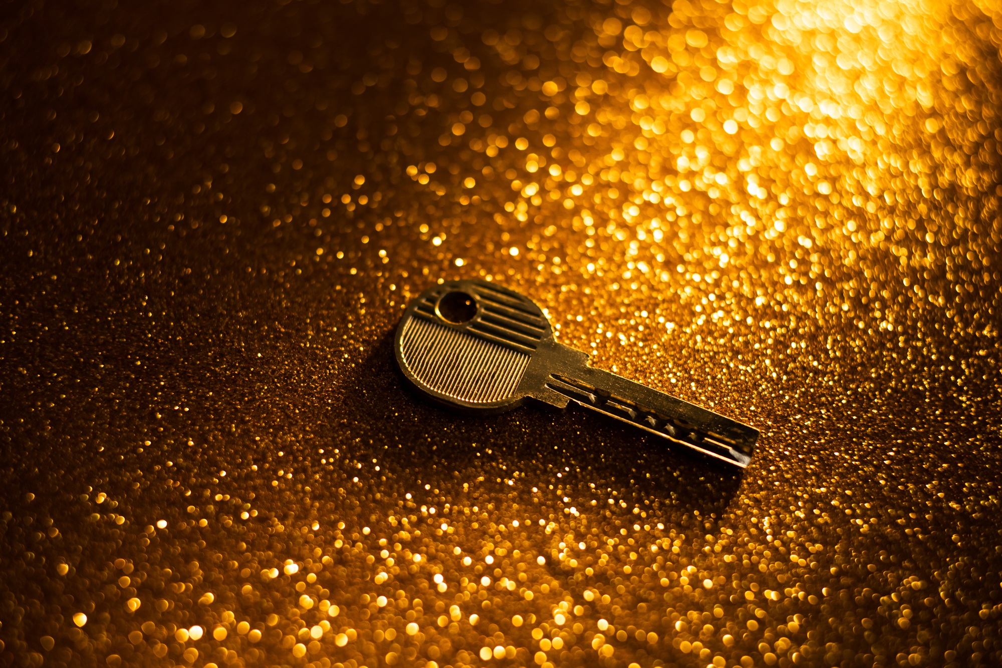 Key on gold background