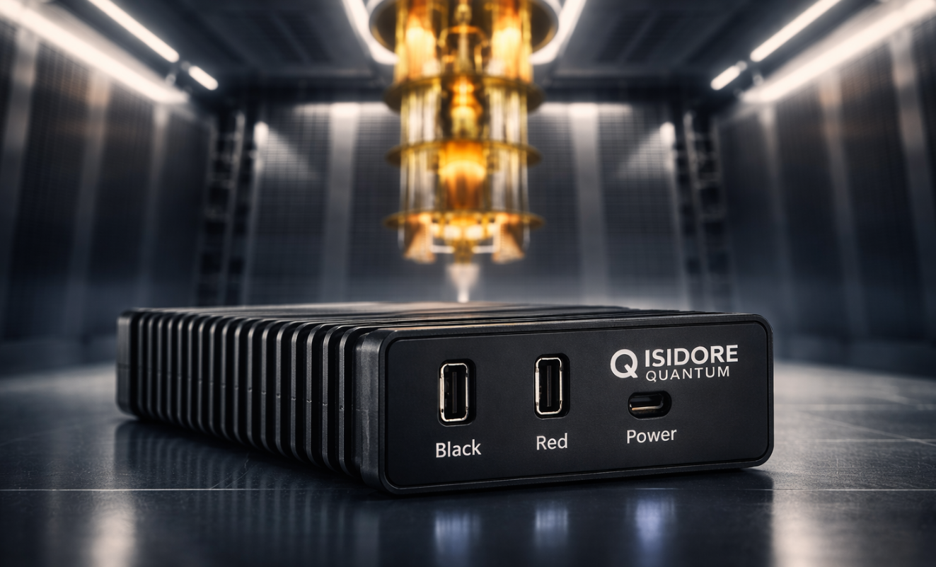 Photograph of a Forward Edge-AI Isidore Quantum hardware device design that will be used for post-quantum encryption deployments.