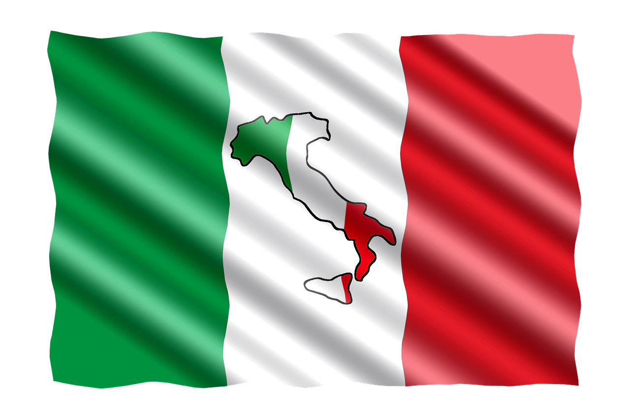 banner, flag, boots, sicily, italy, map